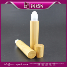 15ml high recommended and elegant empty bottle with plastic ball ,bamboo serum roller bottle